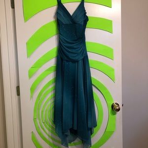 Blue/green sparkly prom dress